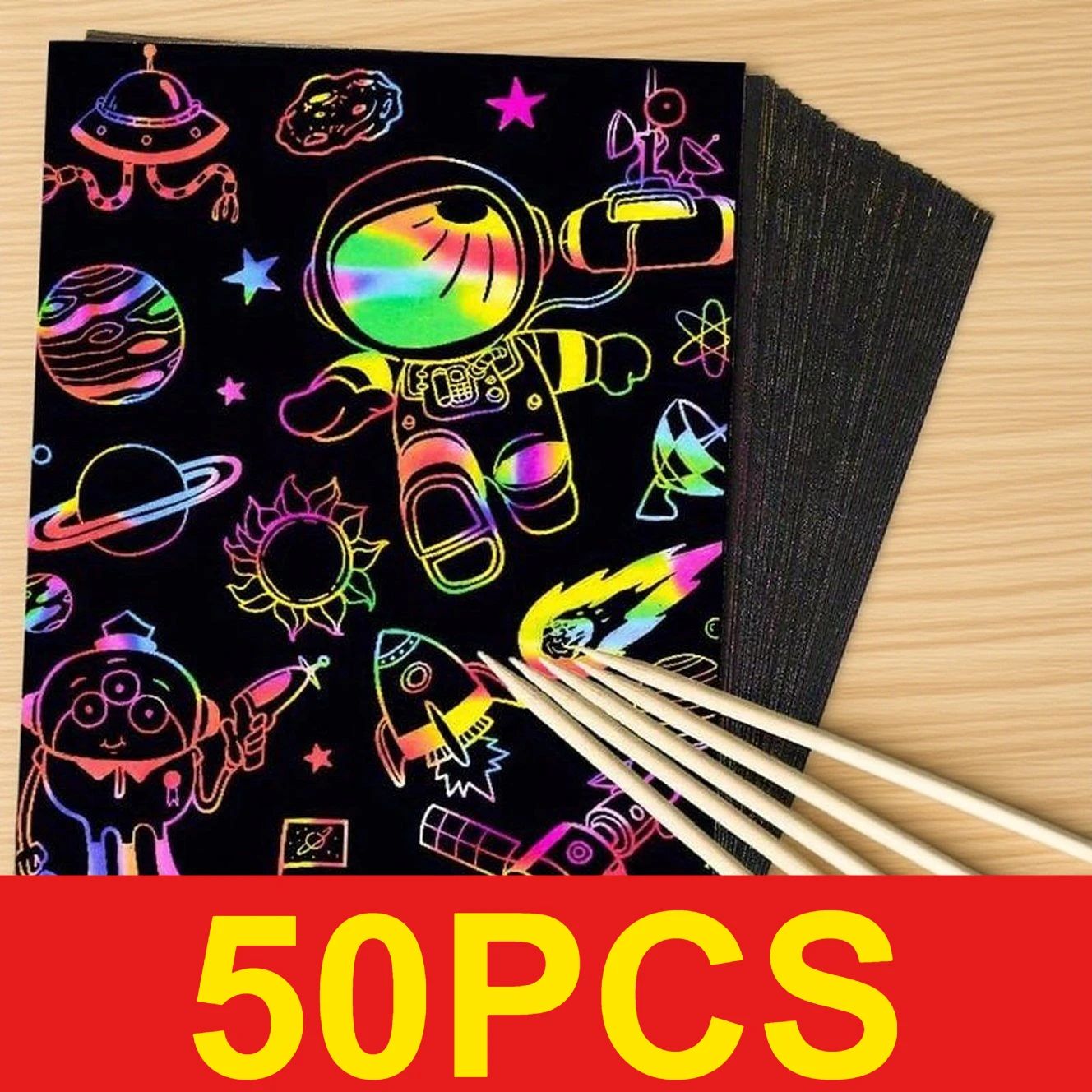 Art Craft Rainbow - 50 hojas de papel para rascar,