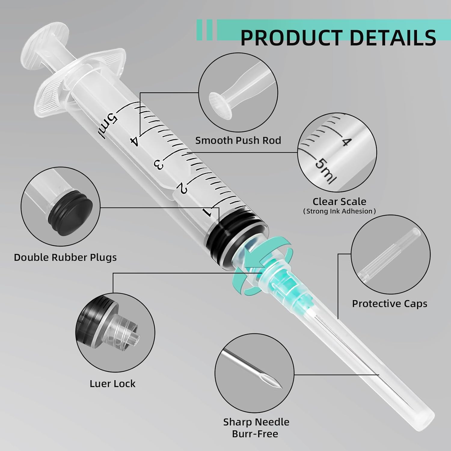 Jeringa Luer Lock de 5 ml, ade - Art Craft Animals reseña y precio