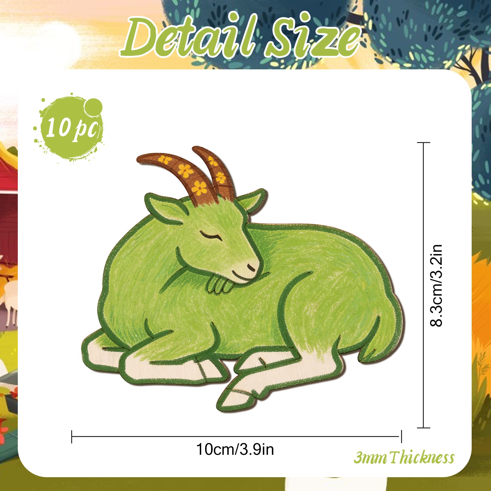 Juego de 10 Adornos de Madera  - Art Craft Animals reseña y precio